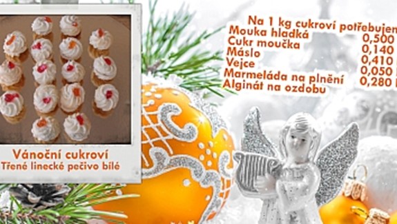 4. vánoční sladká pohlednice s recepty: Třené linecké pečivo - bílé