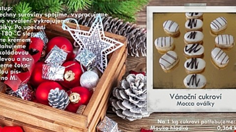 6. vánoční sladká pohlednice s recepty (prémiová): Mocca oválky