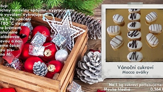 6. vánoční sladká pohlednice s recepty (prémiová): Mocca oválky